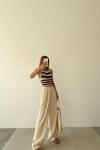 Sophie Bağlamalı Crochet Crop Siyah Beyaz