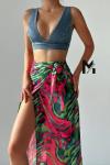 Gely Troklu Kalın Askılı Jean Crop Mavi