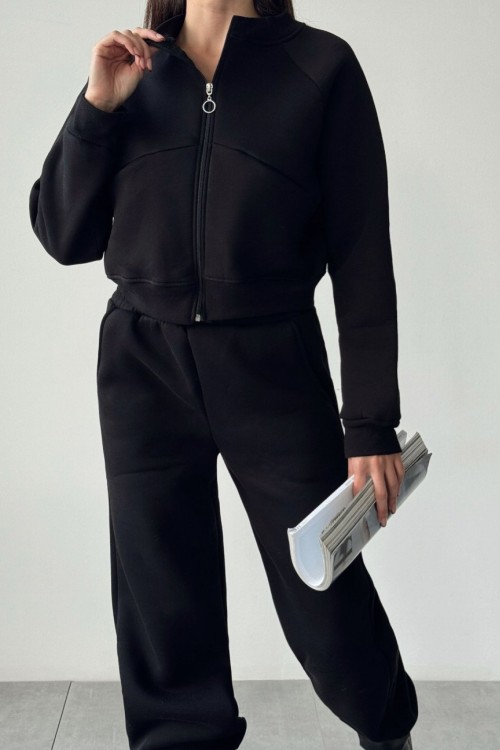 Elinor 3iplik Eşofman Takımı Siyah