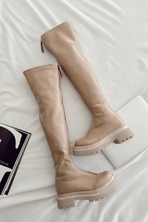 Kessie Diz Üstü Tasarım Bot  Bej