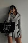 Zoe Blazer+Etek Tasarım Takım  Gri