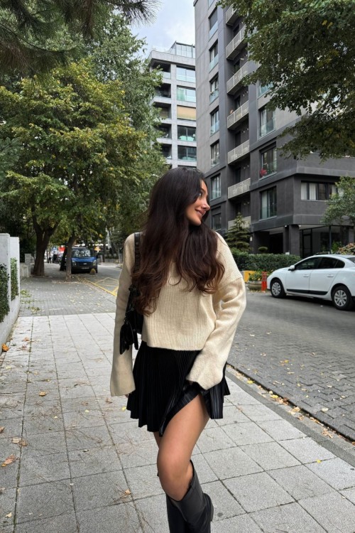 Adora Polo Yaka Kazak  Krem