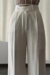 Kiti Yüksek Bel Palazzo Pantolon Beyaz