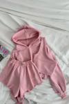 Anna Yıkamalı İthal Kumaş Relax 3lü Set  Pembe