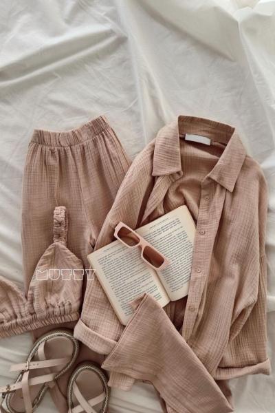 Alexia 3lü Set Gofre Takım  Bej