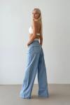 Laysa Boxerlı Yüksek Bel Palazzo Pantolon Mavi