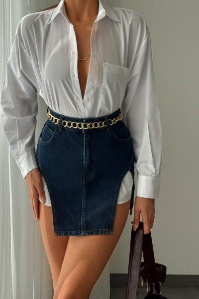 Anija Oversıze Poplin Gömlek Beyaz