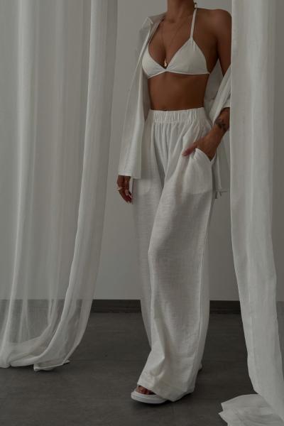 Khira Keten 3lü Set  Beyaz