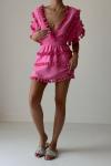 Alondra Püskül Detaylı Şile Elbise Pembe