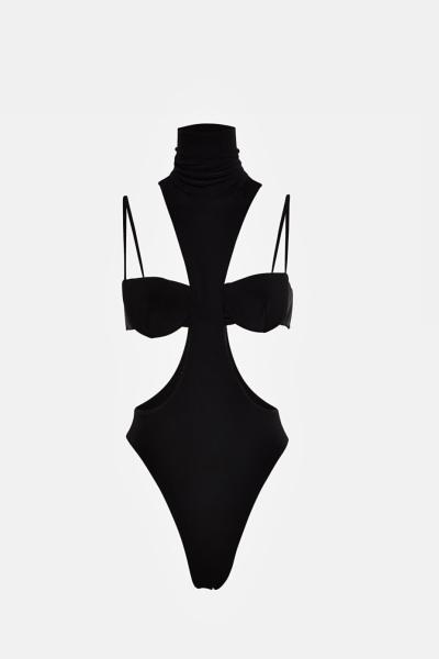 Gina Çilek Esnek Tasarım Bodysuit  Siyah