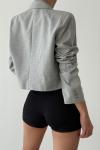 Tia Vatkalı Crop Blazer Ceket Gri