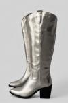 Leah Kalın Topuklu Çizme gümüş