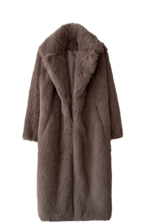 İveta Maxi Boy Premium İthal Kürk Kaban Vizon