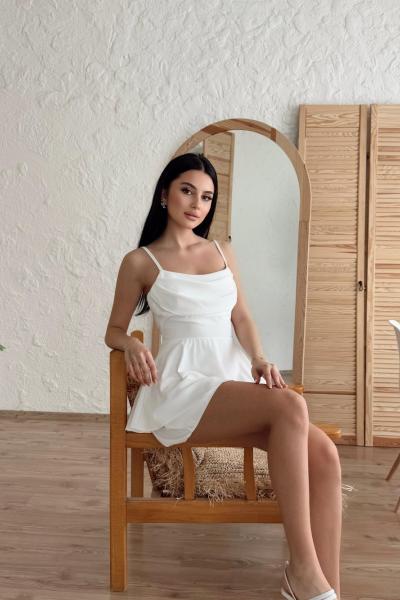 Julina Askılı Arkası Kuşaklı Tulum  Beyaz