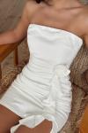 Jonna Straplez Tasarım Elbise Beyaz