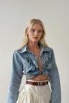 Daisy Denim Özel Üretim Crop Ceket Açık Mavi