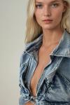 Daisy Denim Özel Üretim Crop Ceket Açık Mavi