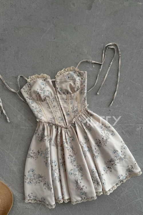 Duna Özel Tasarım Premium Elbise  Bej