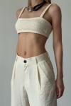 Xayah Büzgü Detay Crop Bej