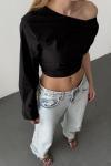 Vance Tek Kol Detay Bluz Siyah