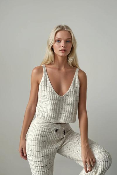 Elaine Triko 2 li Takım Krem