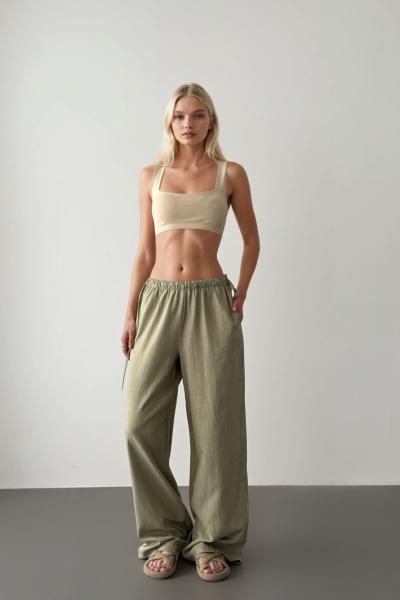 Cate Geniş Paça Pantolon Haki