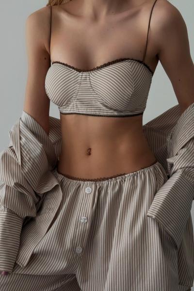 İbiza 3lü Tasarım Set  Kahverengi Bej