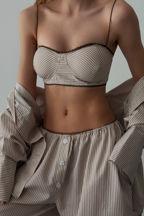 İbiza 3lü Tasarım Set  Kahverengi Bej