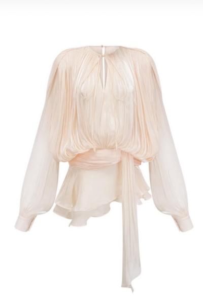 Barcelona Mini Yaka İp Detay Elbise  Bej