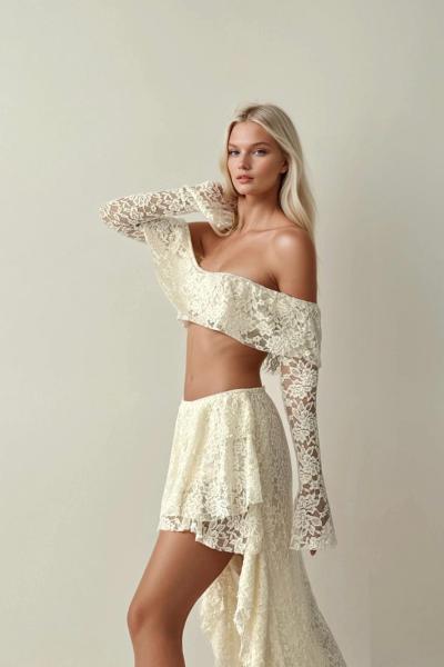 Rio Özel Tasarım Güpür Romantıc Takım Bej