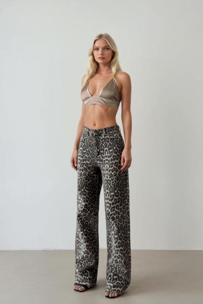 Yeli Yüksek Bel Palazzo Jean Leopar