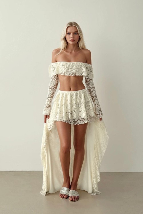 Bogota Dantel Set  Ekru