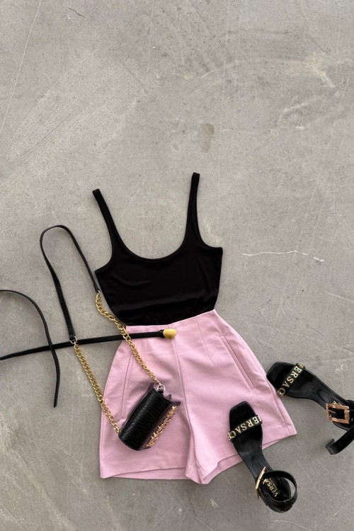 Orjinal Ürün Zr Premium Yüksek Bel Şort  Pembe