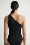 Luma Tek Omuz Esnek Romper Siyah