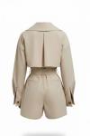 Elya Özel Tasarım Trench Tulum Haki Bej