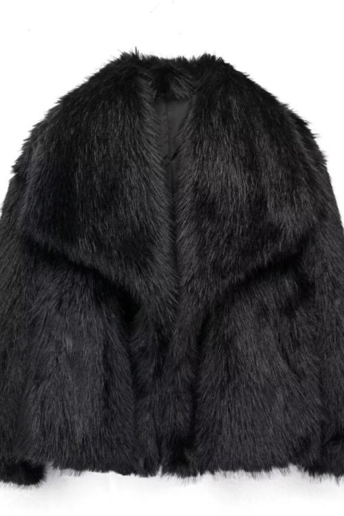 Zara Model Kürk Ceket  Siyah