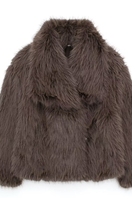 Zara Model Kürk Ceket  Kahverengi