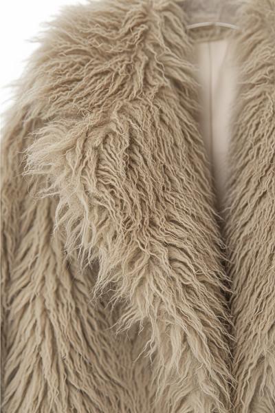 Bria İthal Tiftik Maxi Kürk Kahverengi
