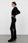 Saç Örgü Fermuarlı Triko Takım  Siyah