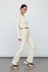 Saç Örgü Fermuarlı Triko Takım  Ekru