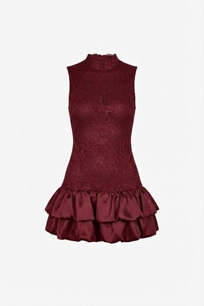 Daren Güpürlü Tasarım elbise Vişne