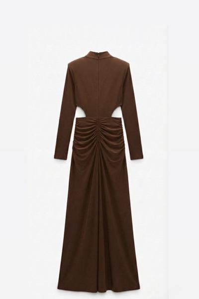 Any Vatkali Tasarim Elbise Kahverengi