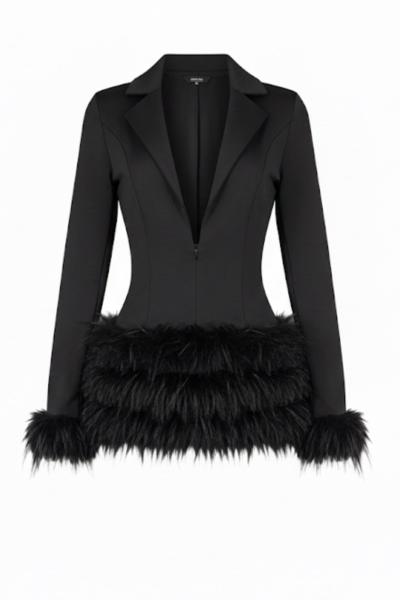 Fiffy tüylü tulum  Siyah