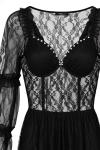 Gaby Dantelli Transparan Elbise  Siyah