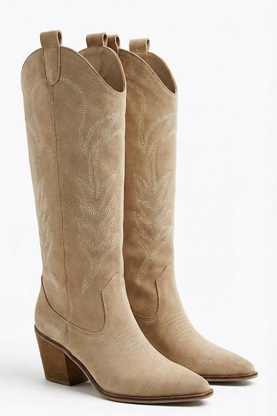 Viona Suet Western Cizme Bej