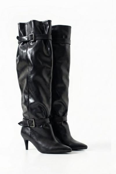 HİM İçi Tüylü Tokalı Çizme  Siyah