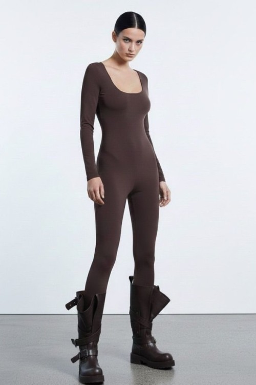 Gionda Toparlayıcı Tulum Kahverengi