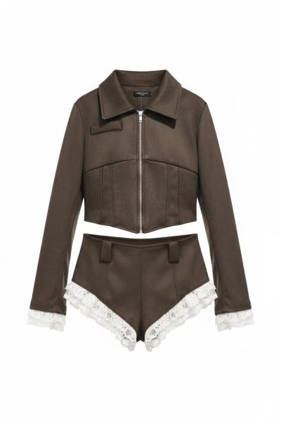 Nova Suet Sort Ceket Gupurlu Tulum Kahverengi