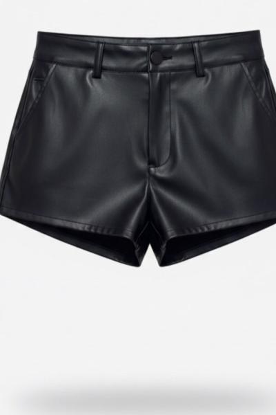 Sara Yumuşak Dokulu Deri Etek  Siyah