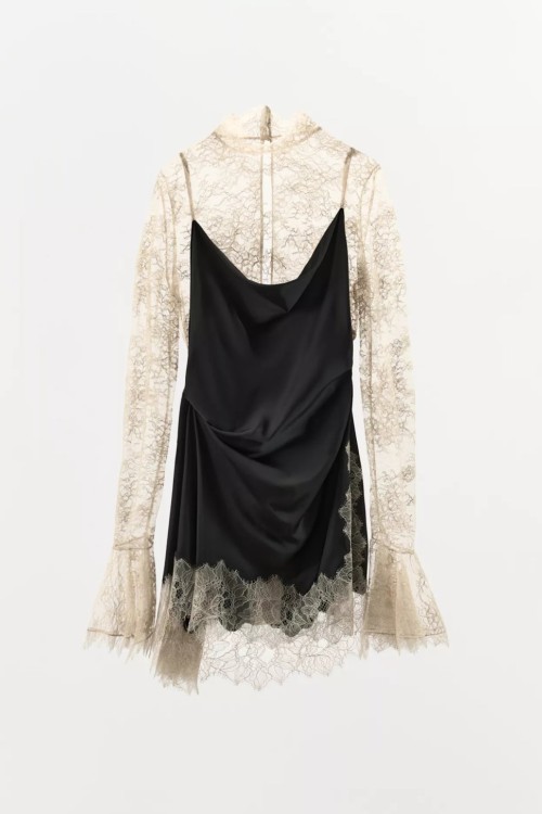 Rimini Gupur Saten Karisimli Elbise  Siyah